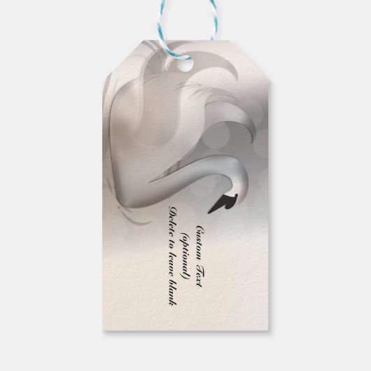 Mooie Zwand White en Silver Elegant Custom Favor Cadeaulabel (Achterkant)