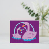 Mooie zwanen briefkaart (Staand voorkant)