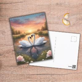 Mooie zwanen briefkaart