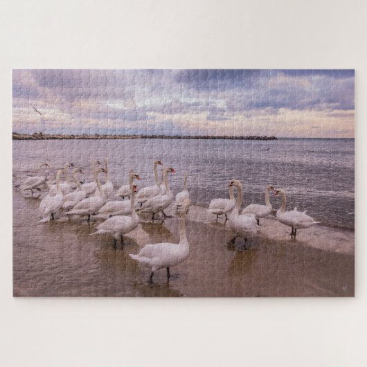 Mooie zwanen in de Morning Puzzle Legpuzzel (Horizontaal)