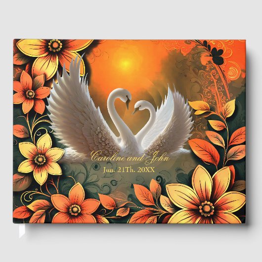 Mooie zwanen in liefde. gastenboek (Voorkant)