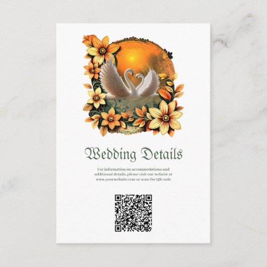 Mooie zwanen in liefde. informatiekaartje (Voorkant)