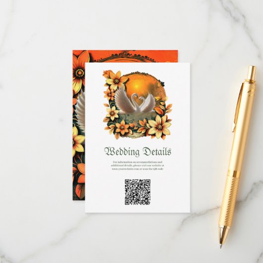 Mooie zwanen in liefde. informatiekaartje (Voorkant / Achterkant in situ)