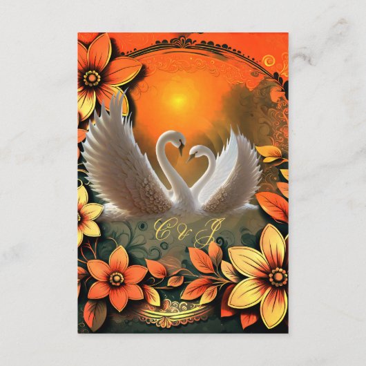 Mooie zwanen in liefde. informatiekaartje (Achterkant)