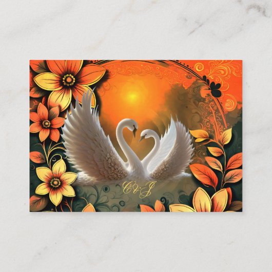 Mooie zwanen in liefde. informatiekaartje (Achterkant)
