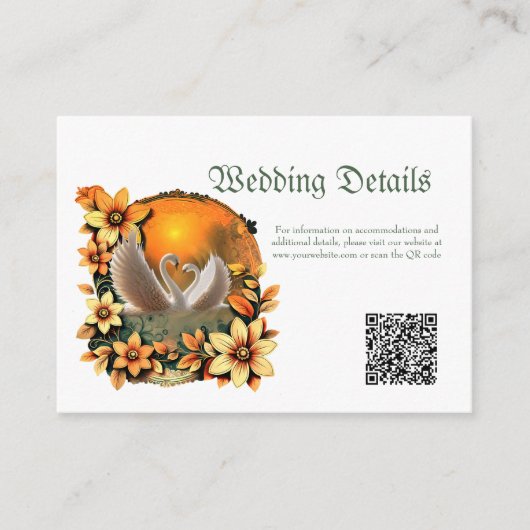 Mooie zwanen in liefde. informatiekaartje (Voorkant)