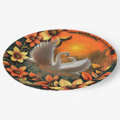 Mooie zwanen in liefde papieren bordje (Gekanteld)