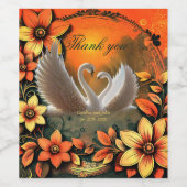 Mooie zwanen in liefde. wijn etiket (Enkel label)