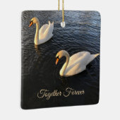 Mooie zwanen Jubileum Keramisch Ornament (Rechts)
