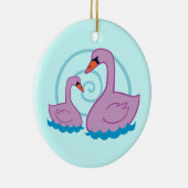 Mooie zwanen keramisch ornament (Rechts)