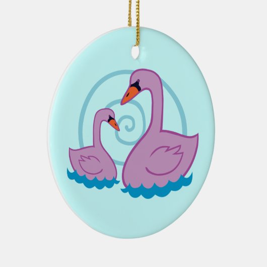 Mooie zwanen keramisch ornament (Rechts)