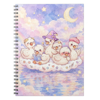 Mooie zwanen op wolken Spiraal Notebook Notitieboek