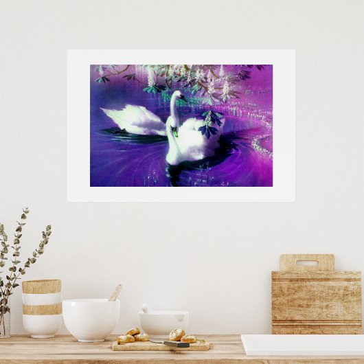 Mooie zwanen poster (Keuken)