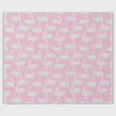 Mooie zwanen Roze en Wit Cadeaupapier (Vlak)