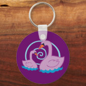 Mooie zwanen sleutelhanger (Voorkant)