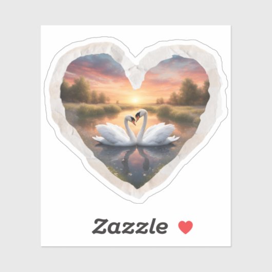 Mooie zwanen sticker (Vel)
