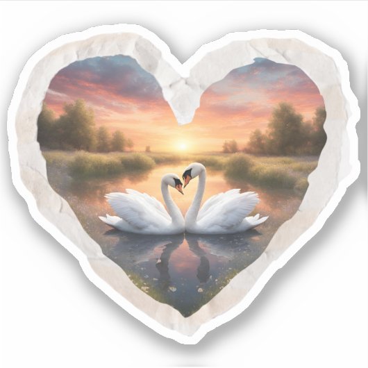 Mooie zwanen sticker (Voorkant)