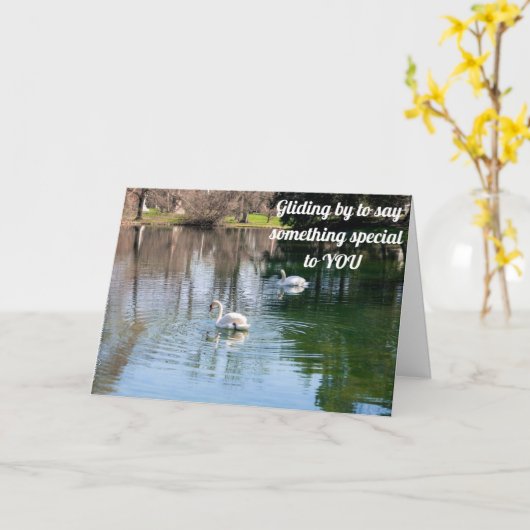 MOOIE ZWANEN STUREN MOOIE **VERJAARDAGSWENSEN** KAART (Gele Bloem)