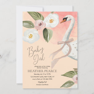 Mooie Zwanenprinses Betoverd Meisje Baby Shower Kaart