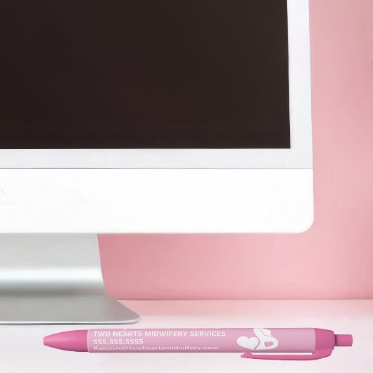 Mooie Zwangerschap Verloskundige Bedrijfs Roze Zwarte Inkt Pen