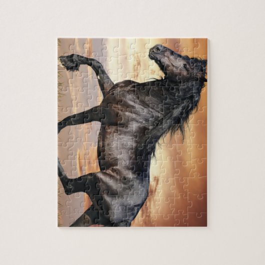 Mooie Zwarde Paard Legpuzzel (Verticaal)