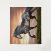 Mooie Zwarde Paard Wandkleed (Voorkant)