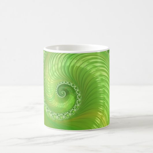 Mooie zwart-chromatische groene fractaal koffiemok (Center)