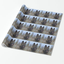 mooie zwart en bruine Duitse herdershond puppy Cadeaupapier