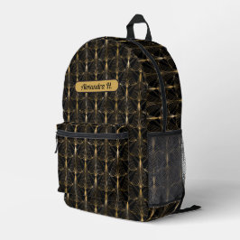 Mooie zwart en gouden glam bedrukte rugzak