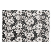 Mooie zwart en licht sepia toon bloemen kussensloop (Achterkant)