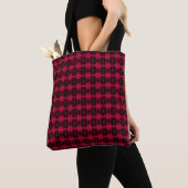 Mooie Zwart en Rood Tote Bag (Dichtbij)