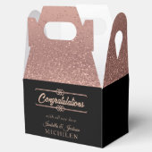 Mooie zwart en Roos gouden glitter Bedankdoosjes (Geopend)