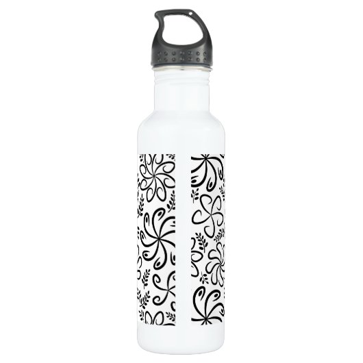 Mooie zwart en wit waterfles (Achterkant)