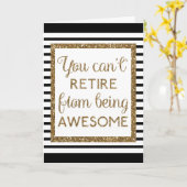 Mooie Zwart Goud Glitter Happy Retirement Kaart (Gele Bloem)