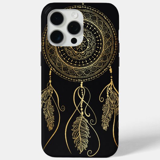 Mooie zwart gouden droom catcher mandala Case-Mate iPhone case (Achterkant)