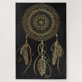 Mooie zwart gouden droom catcher mandala legpuzzel (Verticaal)