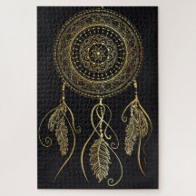 Mooie zwart gouden droom catcher mandala