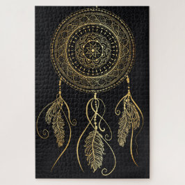 Mooie zwart gouden droom catcher mandala legpuzzel