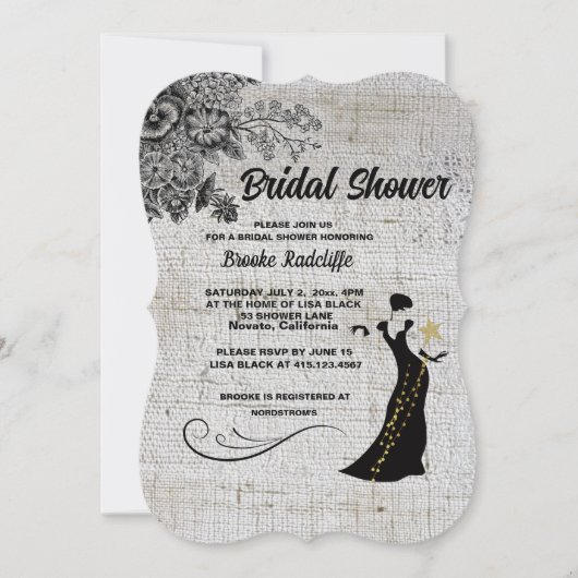 Mooie zwart/grijze artistieke bloemen kaart (Voorkant)