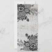 Mooie zwart/grijze bloemen bruiloft aankondiging (Achterkant)