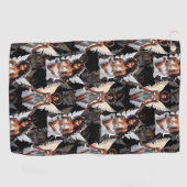 Mooie Zwart Meisje Engelen Patroonontwerp -Donker Golfhanddoek (Horizontaal)