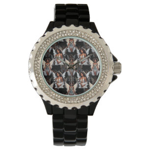 Mooie Zwart Meisje Engelen Patroonontwerp -Donker Horloge