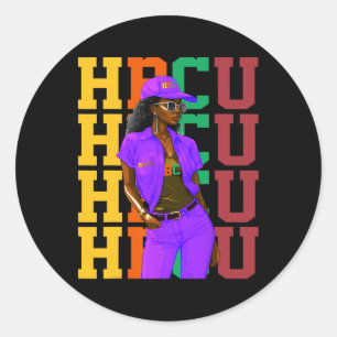 Mooie zwart opgeleide HBCU Melanated HBCU Siste Ronde Sticker