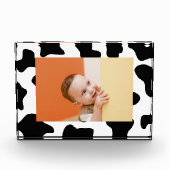 Mooie zwart-wit boerderijdier kinderkamer koeprint fotoblokken (Voorkant)