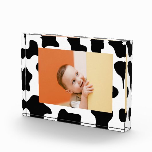 Mooie zwart-wit boerderijdier kinderkamer koeprint fotoblokken (Rechts)