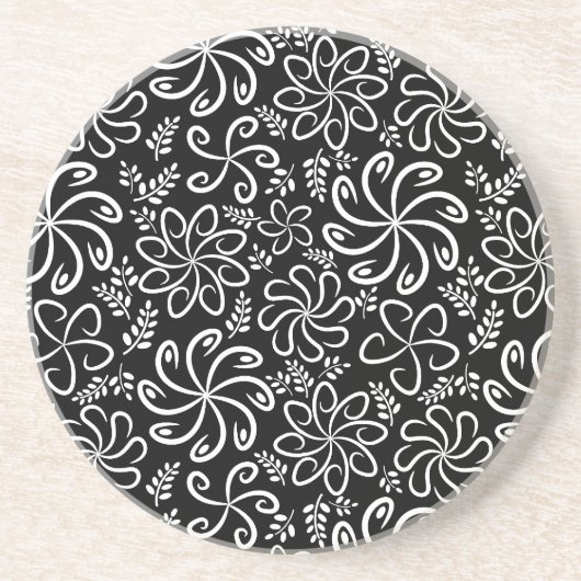 Mooie zwart-wit coaster zandsteen onderzetter (Voorkant)