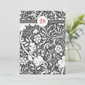 Mooie zwart-wit Damask verjaardagsuitnodigingen Kaart (Staand voorkant)