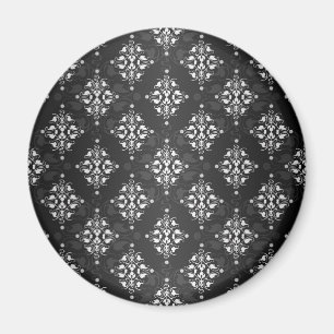 Mooie zwart-wit damastpatroon magneet