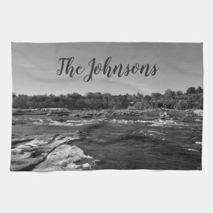 Mooie zwart-wit foto van de James River Theedoek