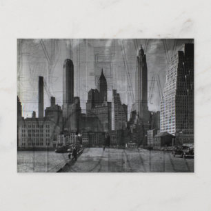 Mooie zwart-wit foto vintage NYC Briefkaart